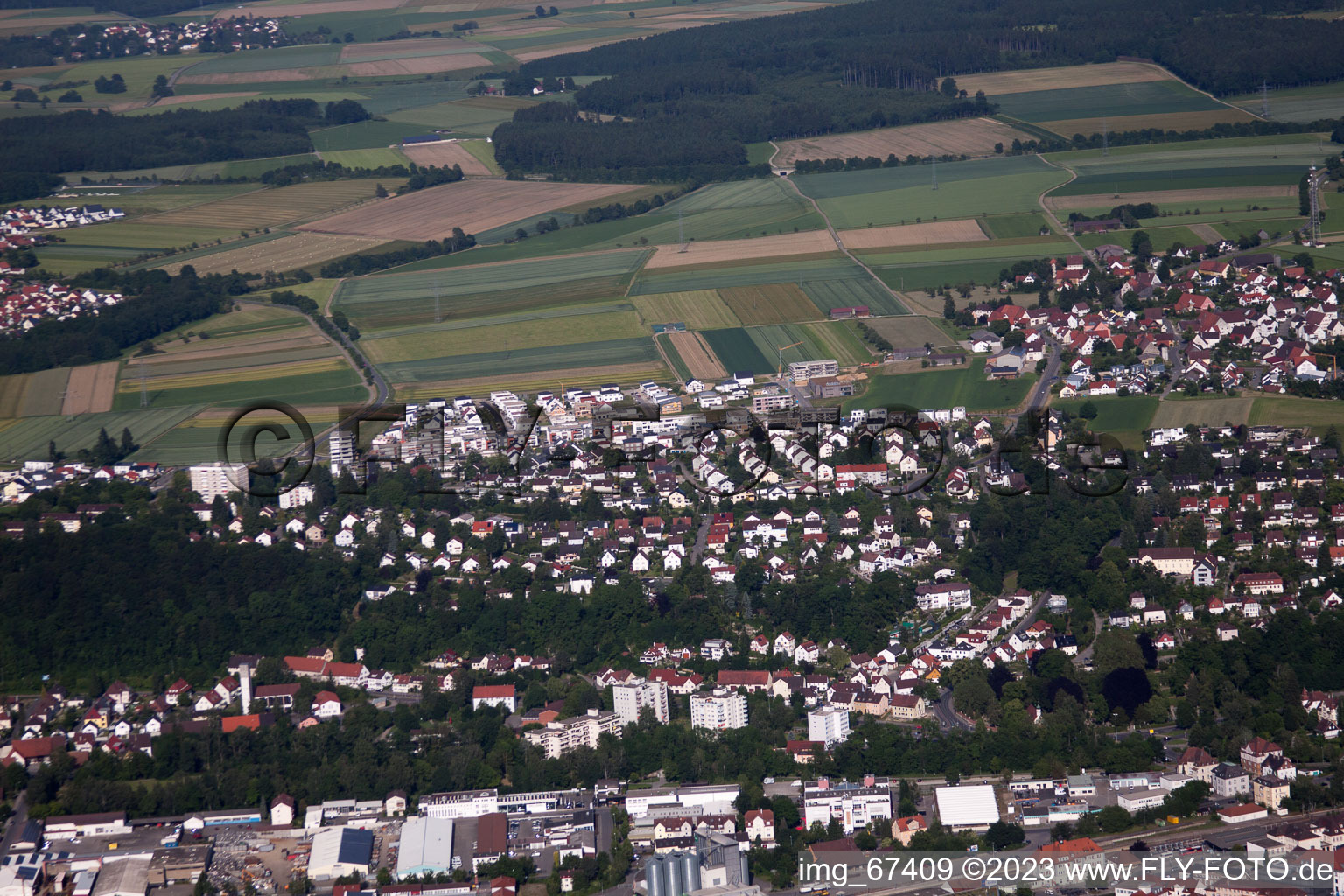 Luftaufnahme von Biberach an der Riß im Bundesland Baden-Württemberg, Deutschland