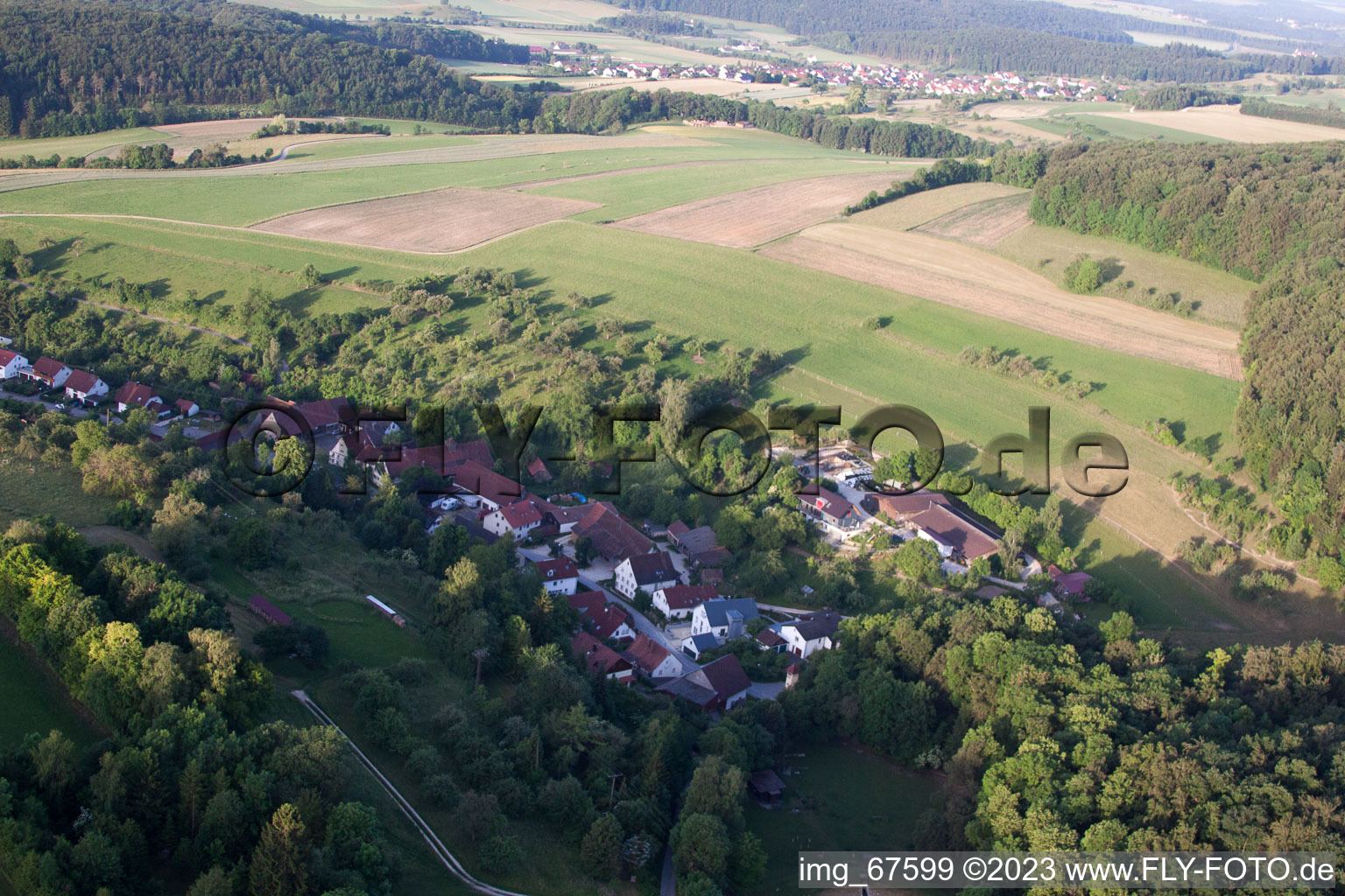 Luftbild von Mühlen im Bundesland Baden-Württemberg, Deutschland