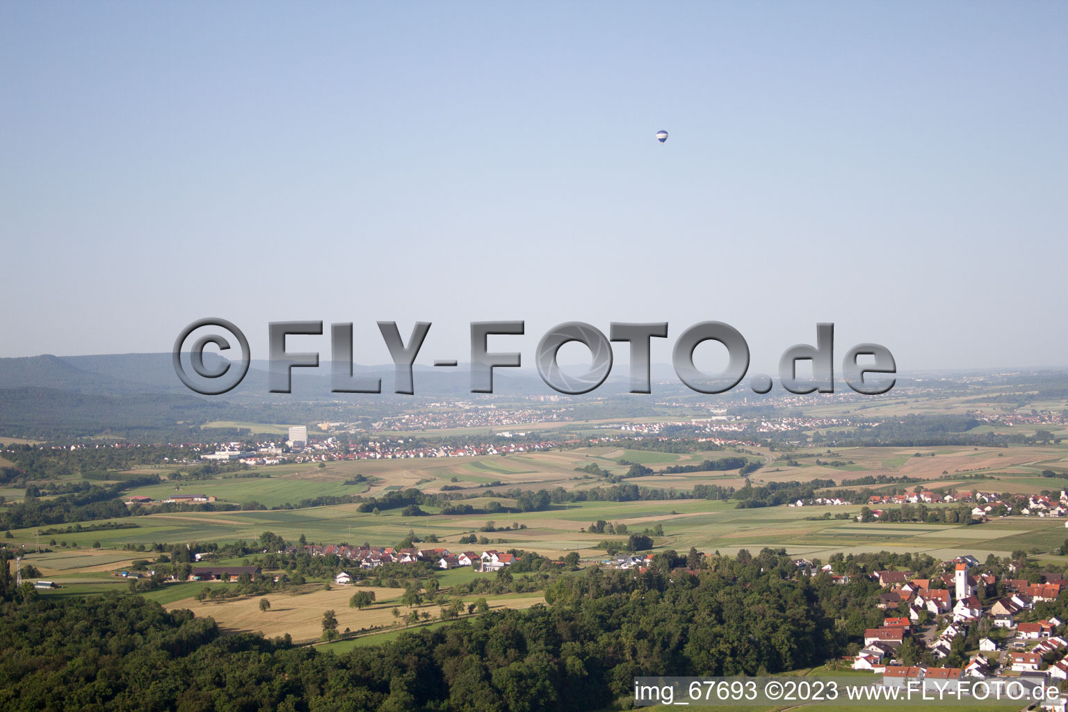 Jettenburg im Bundesland Baden-Württemberg, Deutschland vom Flugzeug aus