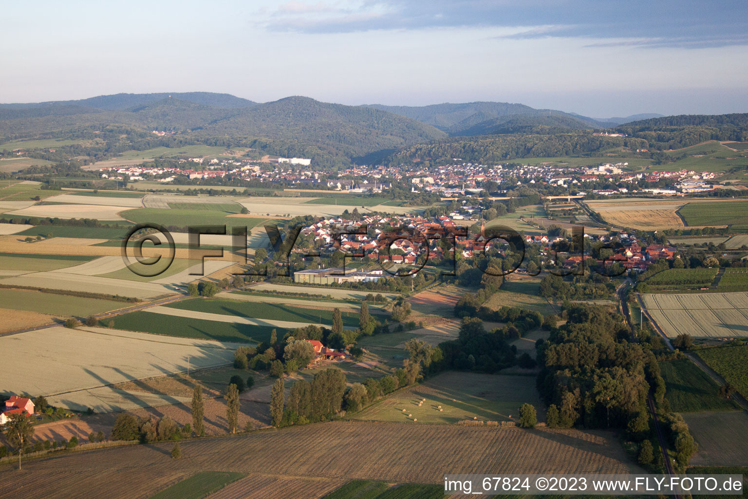 Niederhorbach im Bundesland Rheinland-Pfalz, Deutschland aus der Luft betrachtet