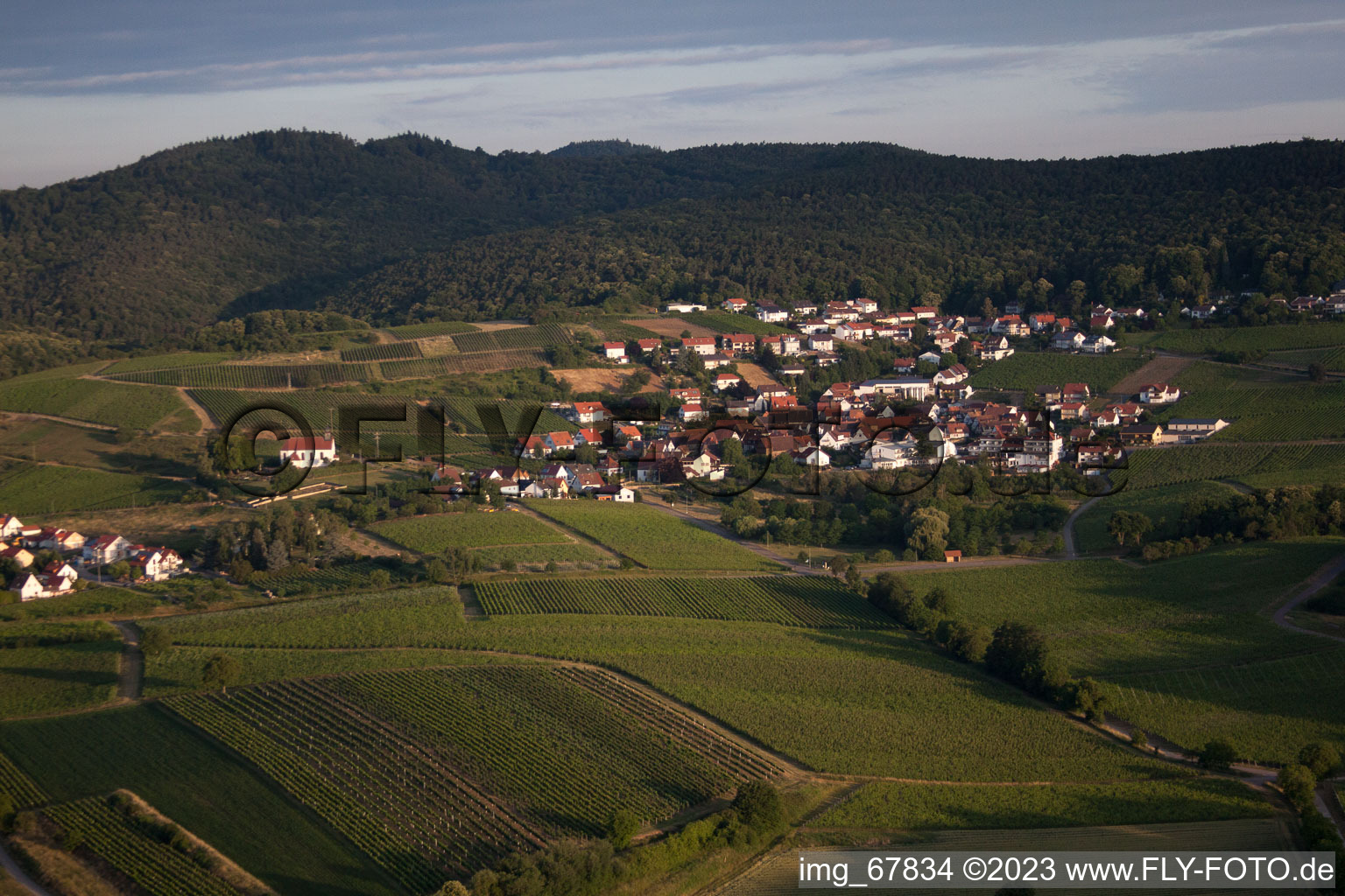 Ortsteil Gleiszellen in Gleiszellen-Gleishorbach im Bundesland Rheinland-Pfalz, Deutschland aus der Drohnenperspektive