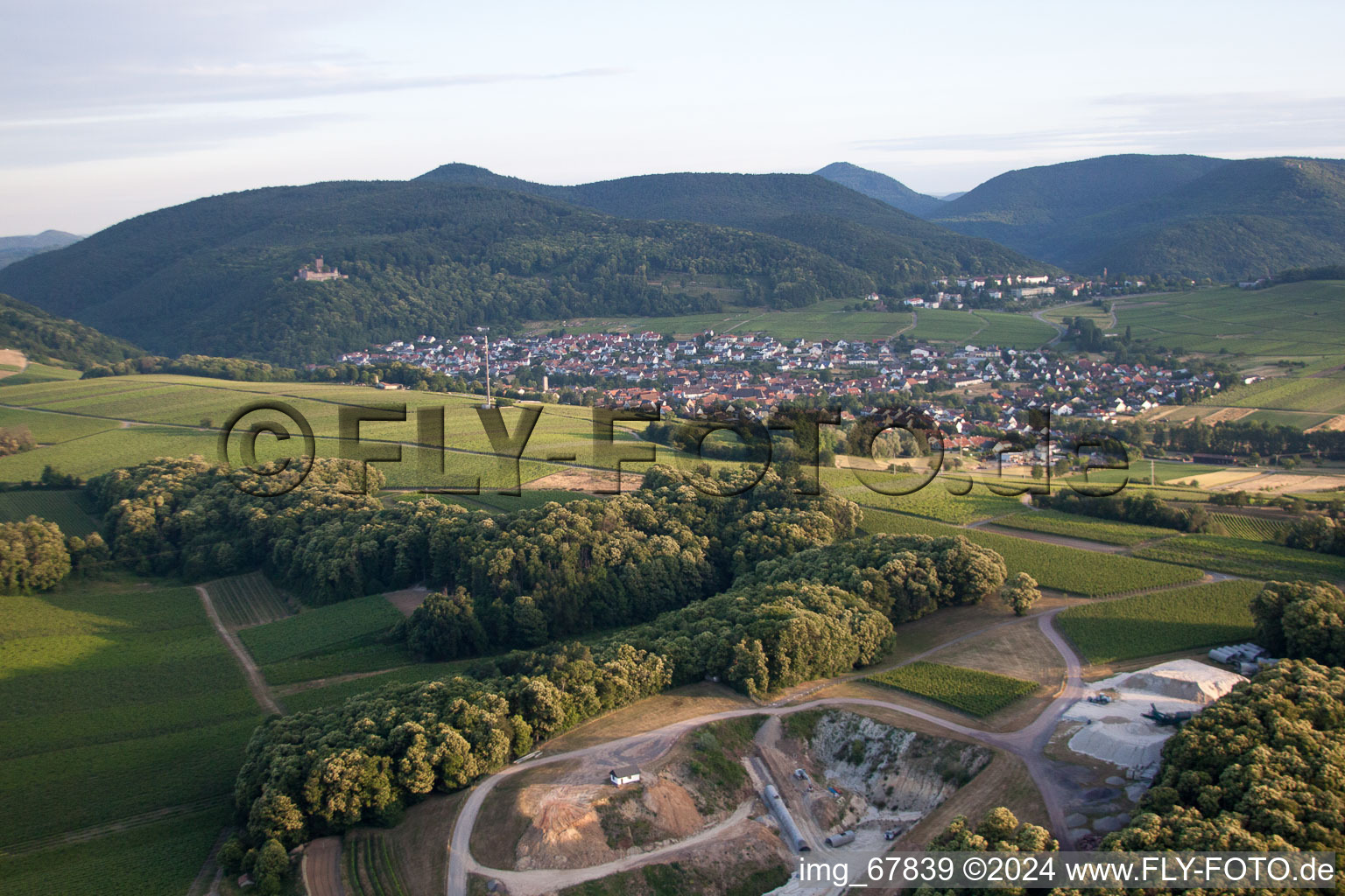 Klingenmünster im Bundesland Rheinland-Pfalz, Deutschland von der Drohne aus gesehen