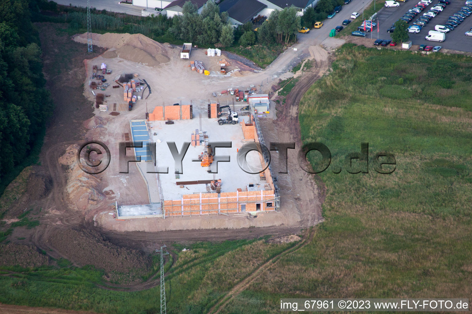 Kandel, Edeka Neubau im Bundesland Rheinland-Pfalz, Deutschland von der Drohne aus gesehen