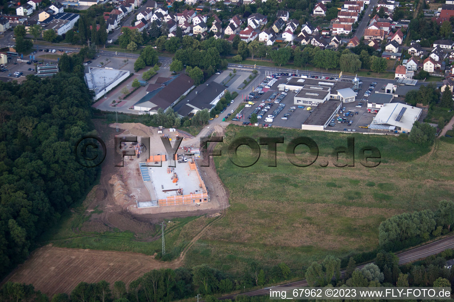 Luftbild von Kandel, Edeka Neubau im Bundesland Rheinland-Pfalz, Deutschland