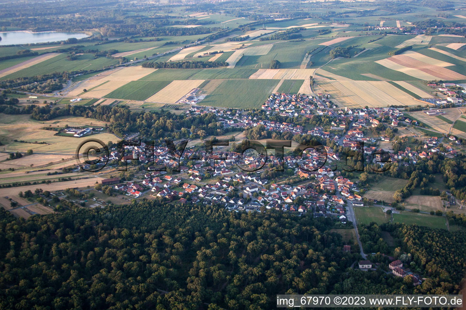 Scheibenhard im Bundesland Bas-Rhin, Frankreich vom Flugzeug aus