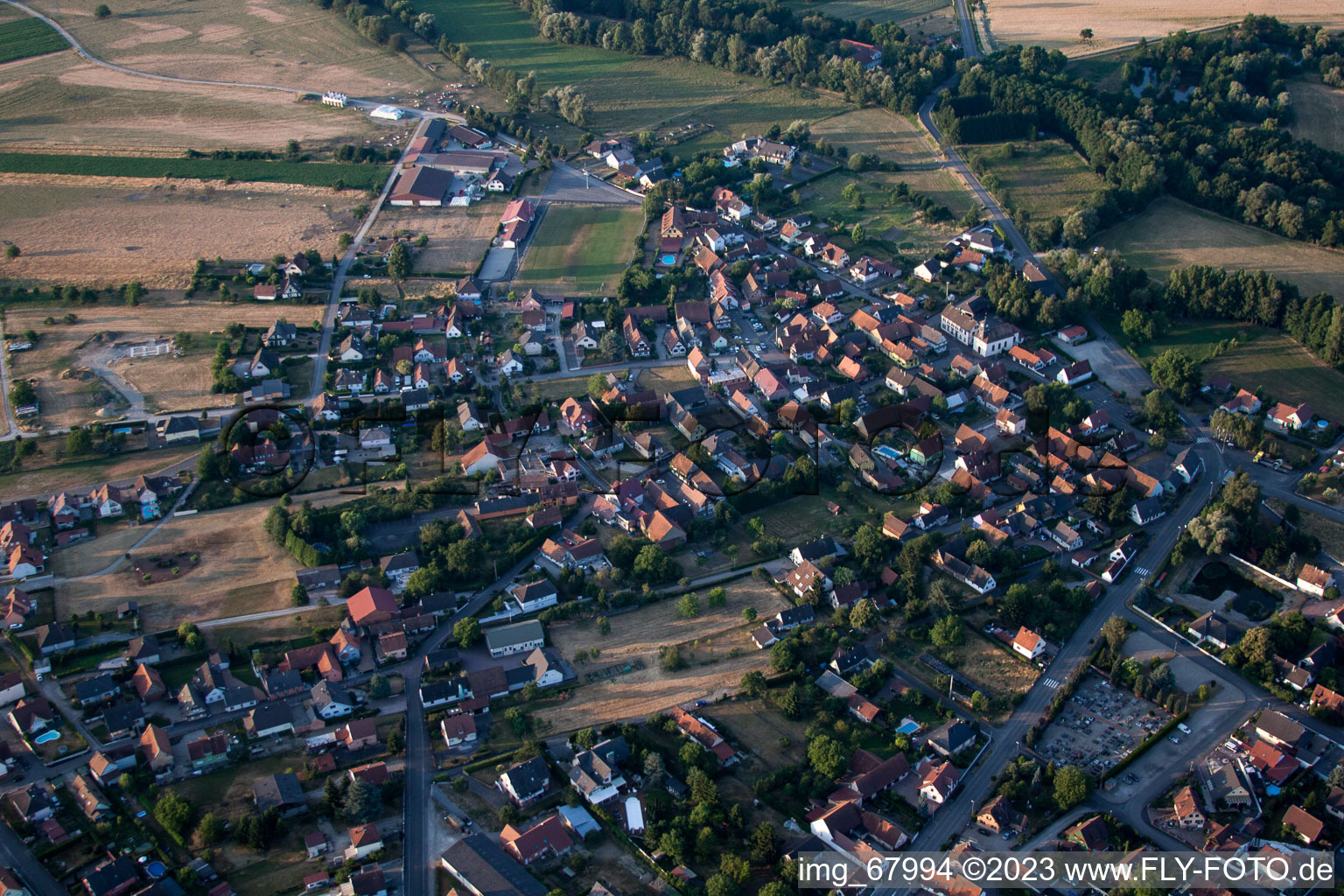 Luftbild von Forstfeld im Bundesland Bas-Rhin, Frankreich