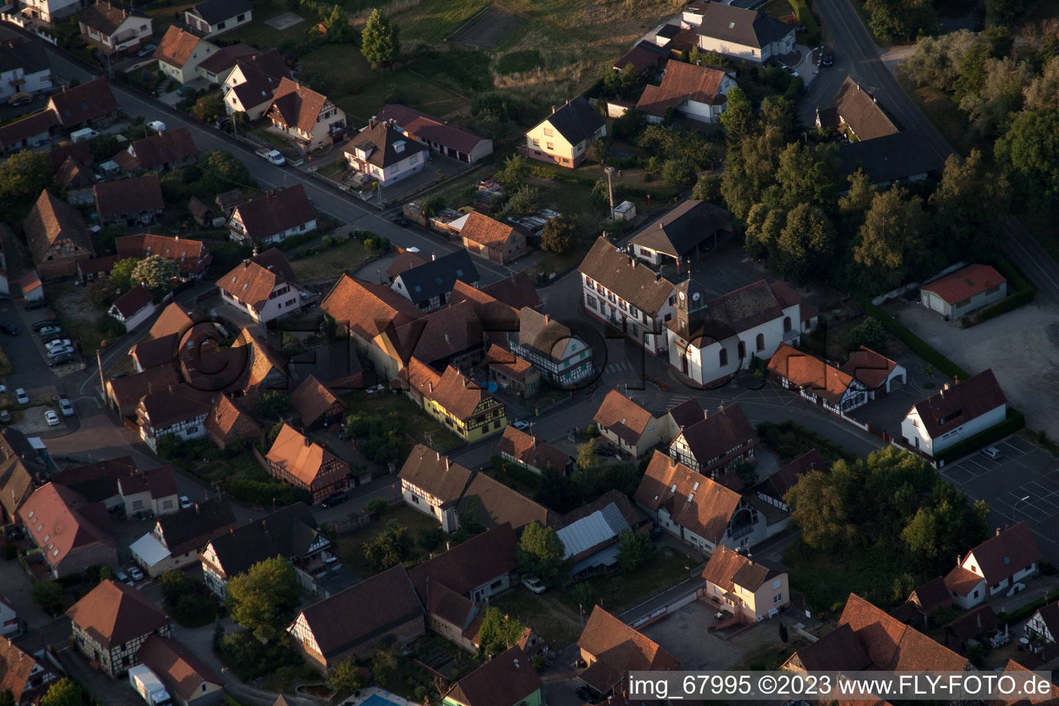 Luftaufnahme von Forstfeld im Bundesland Bas-Rhin, Frankreich