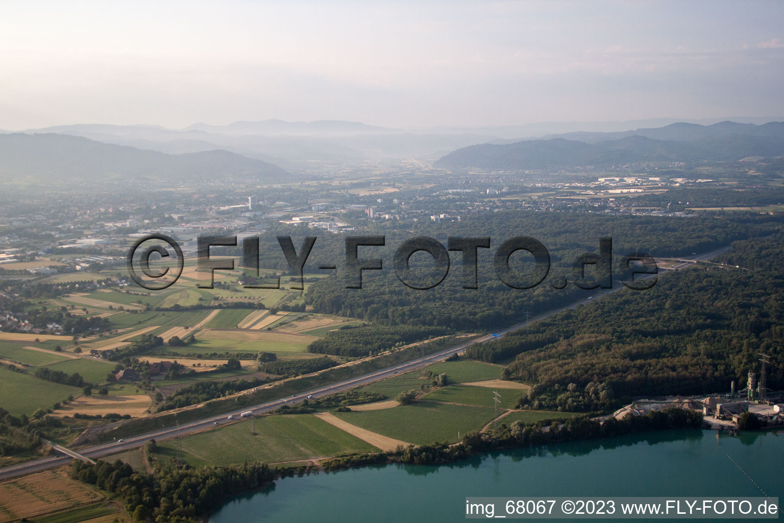 Luftbild von Schutterwald, Baggersee im Bundesland Baden-Württemberg, Deutschland