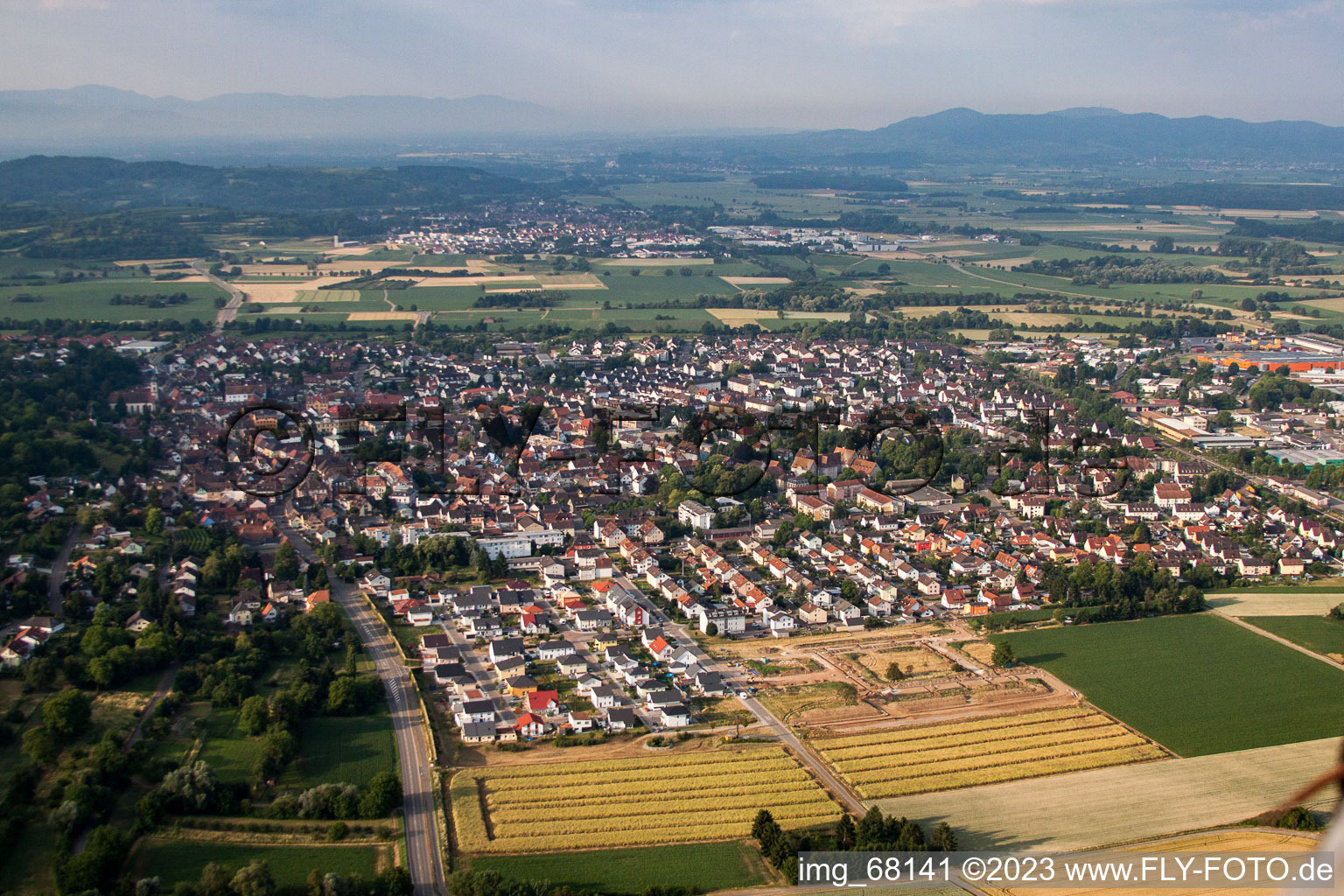 Luftaufnahme von Herbolzheim im Bundesland Baden-Württemberg, Deutschland