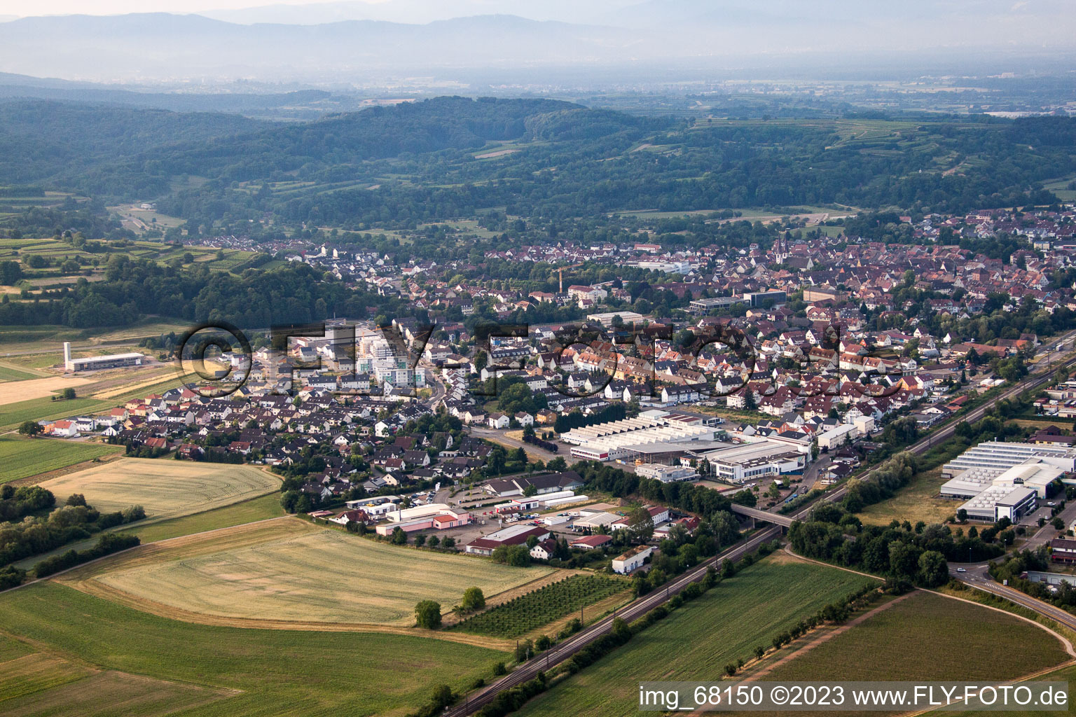 Luftbild von Kenzingen im Bundesland Baden-Württemberg, Deutschland