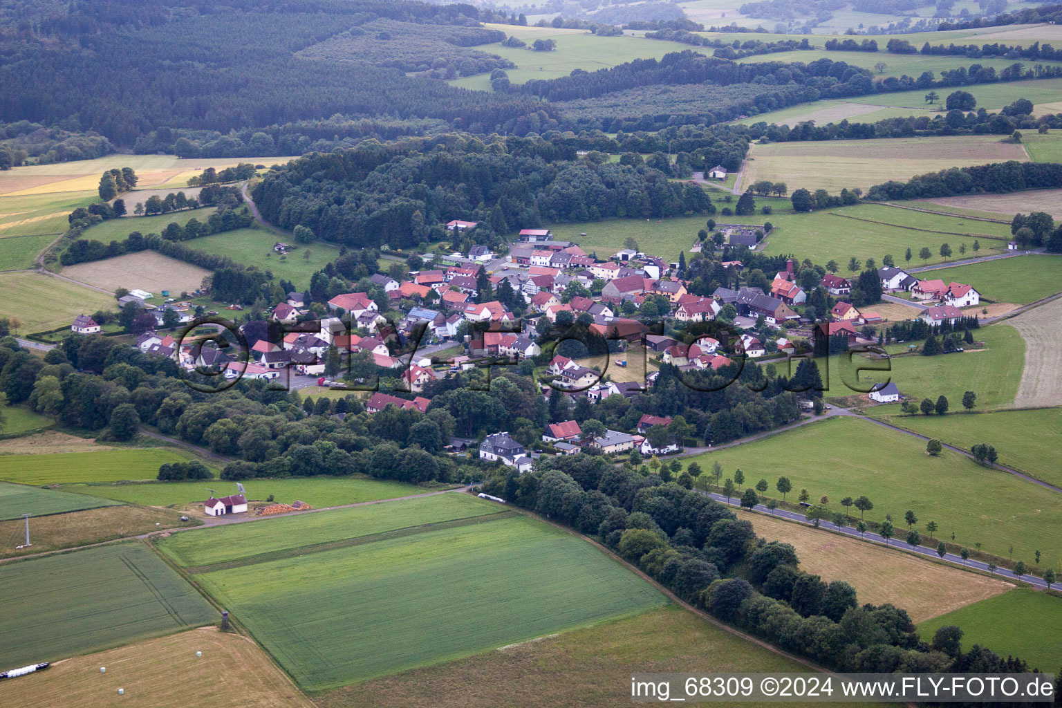 Luftbild von Hartmannshain im Bundesland Hessen, Deutschland