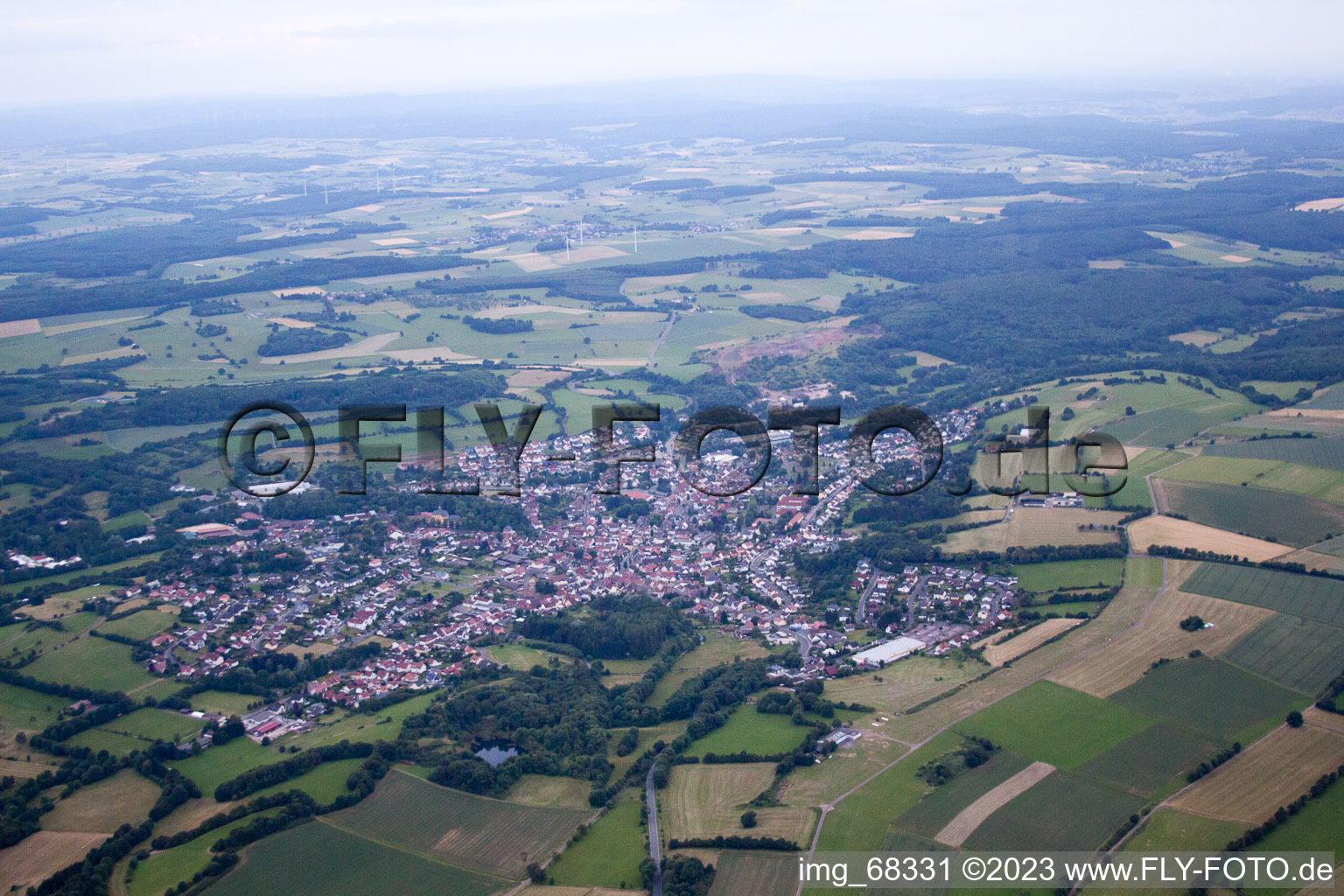 Luftaufnahme von Burkhards im Bundesland Hessen, Deutschland