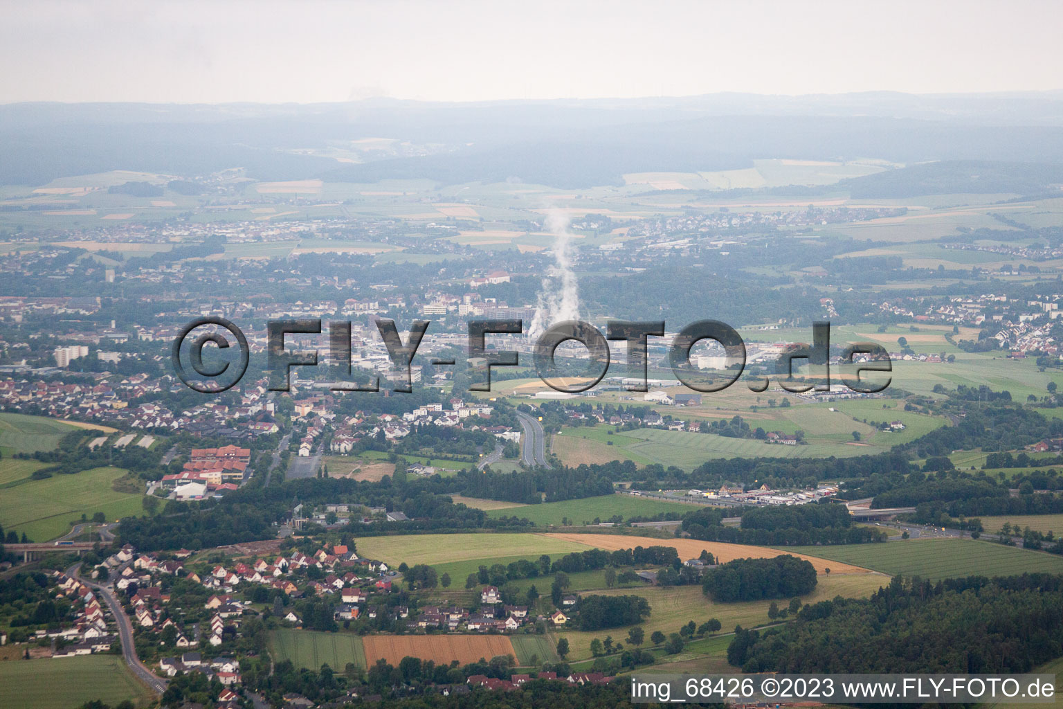 Luftbild von Fulda von Osten im Bundesland Hessen, Deutschland