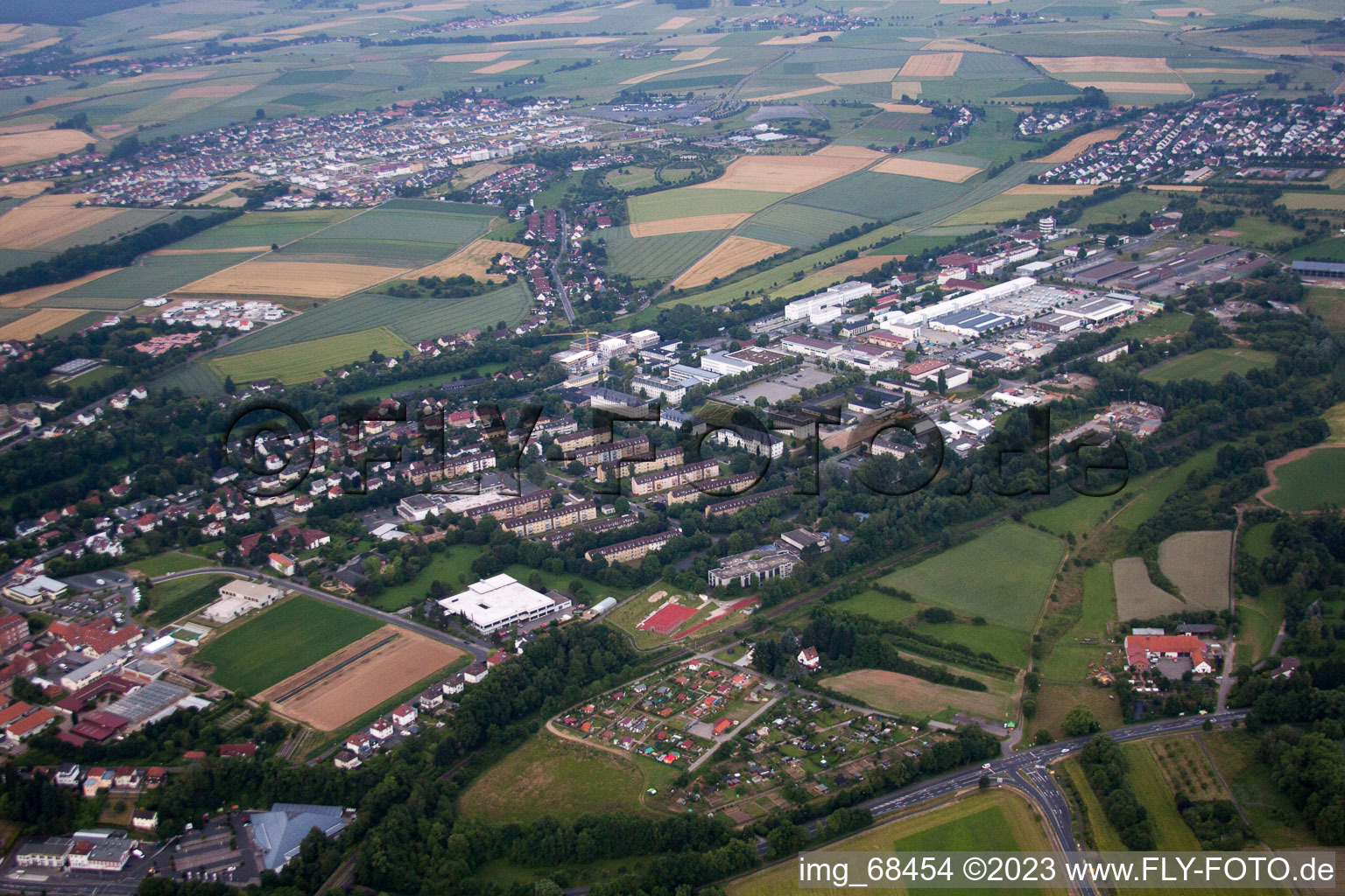 Schrägluftbild von Fulda im Bundesland Hessen, Deutschland