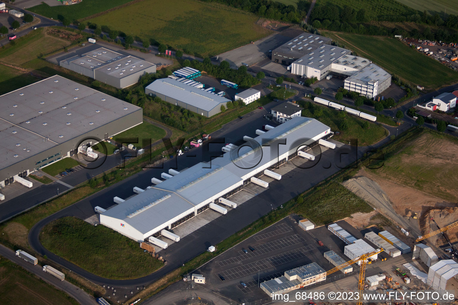 Fulda Besges, Industriegebiet im Bundesland Hessen, Deutschland aus der Drohnenperspektive