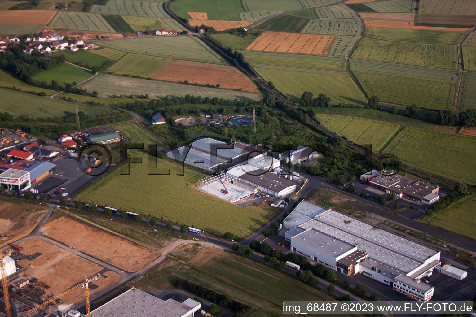Fulda Besges, Industriegebiet im Bundesland Hessen, Deutschland von einer Drohne aus
