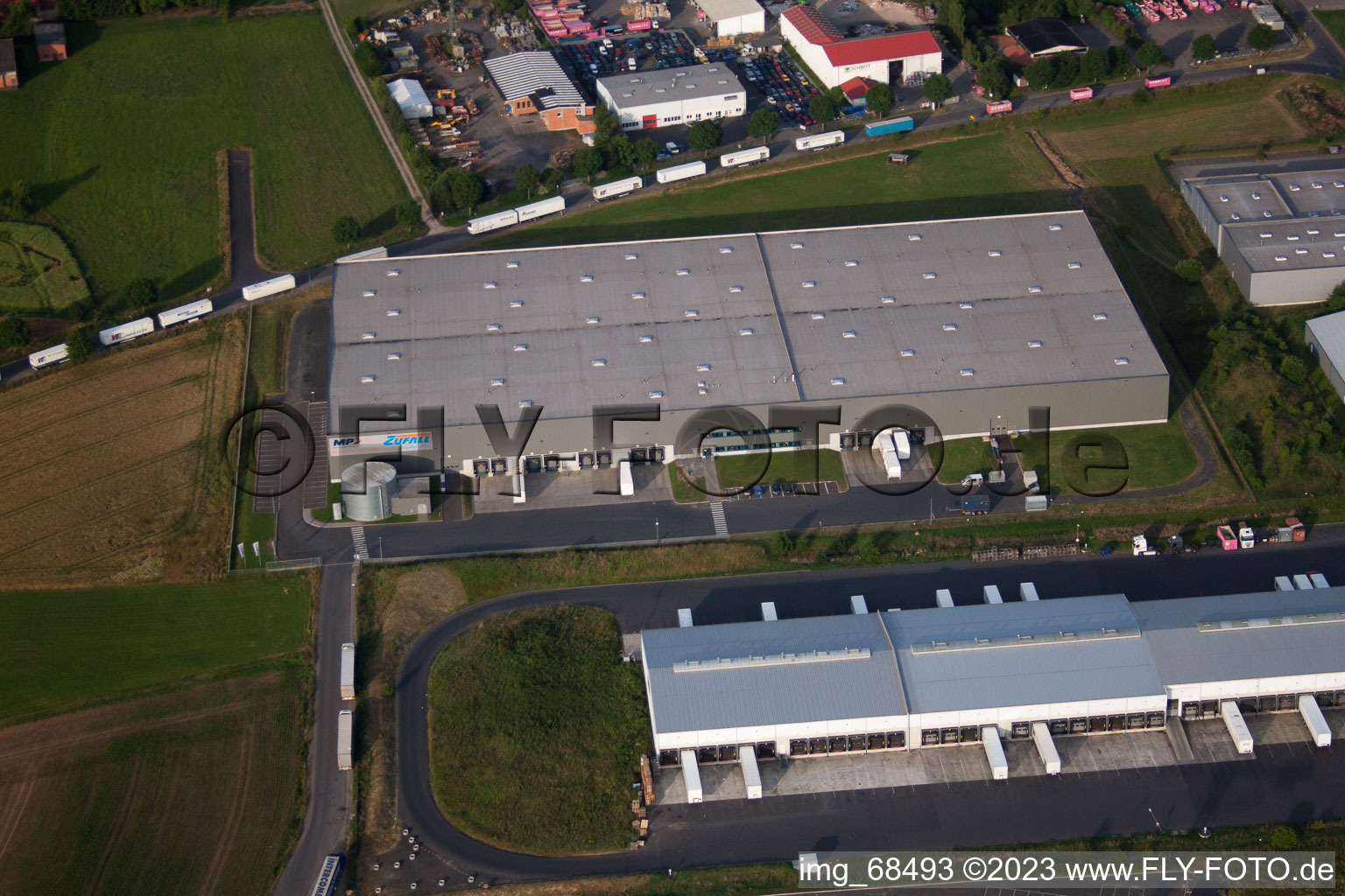 Luftaufnahme von Fulda Besges, Industriegebiet im Bundesland Hessen, Deutschland