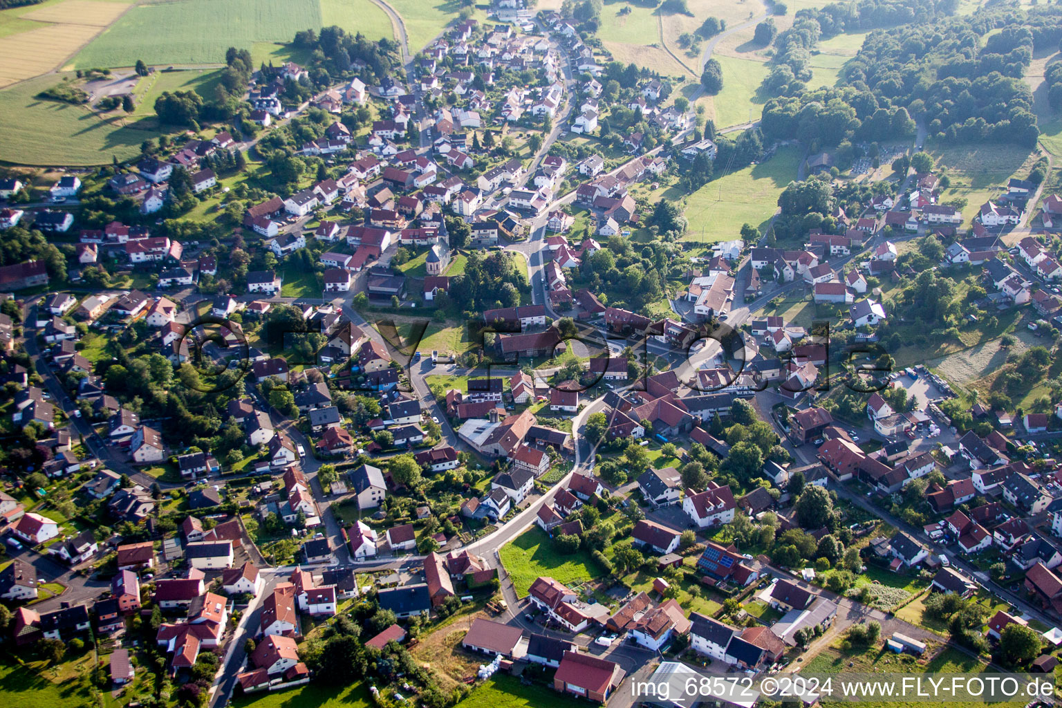 Dorf - Ansicht in Udenhain im Bundesland Hessen, Deutschland