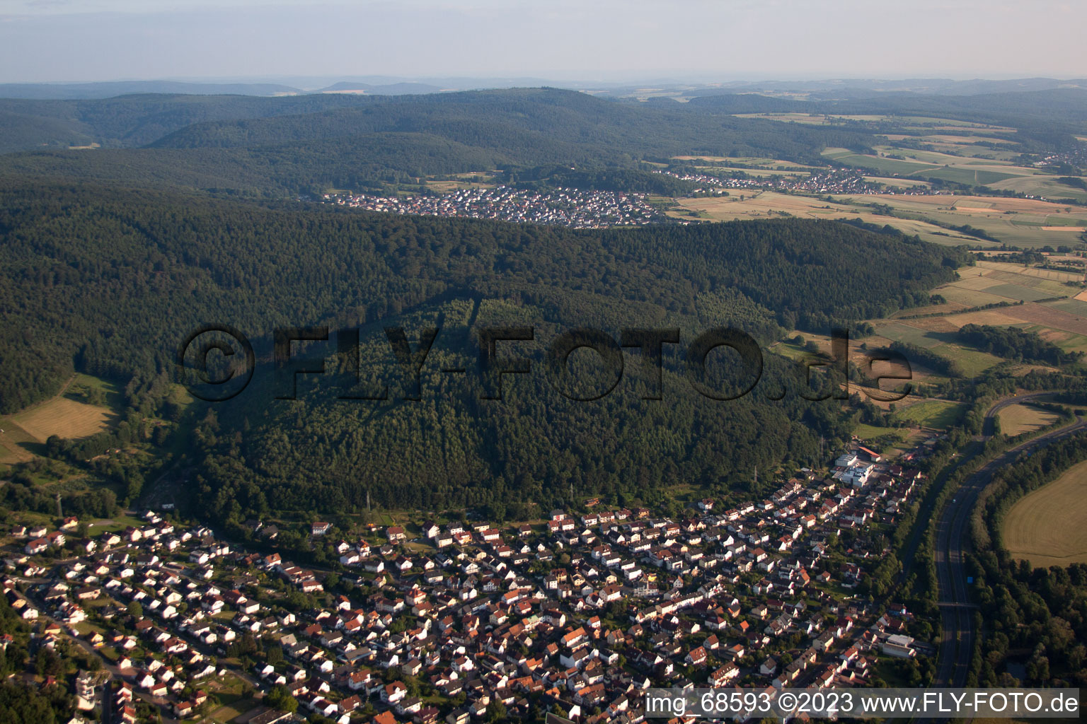 Höchst im Odenwald im Bundesland Hessen, Deutschland von oben