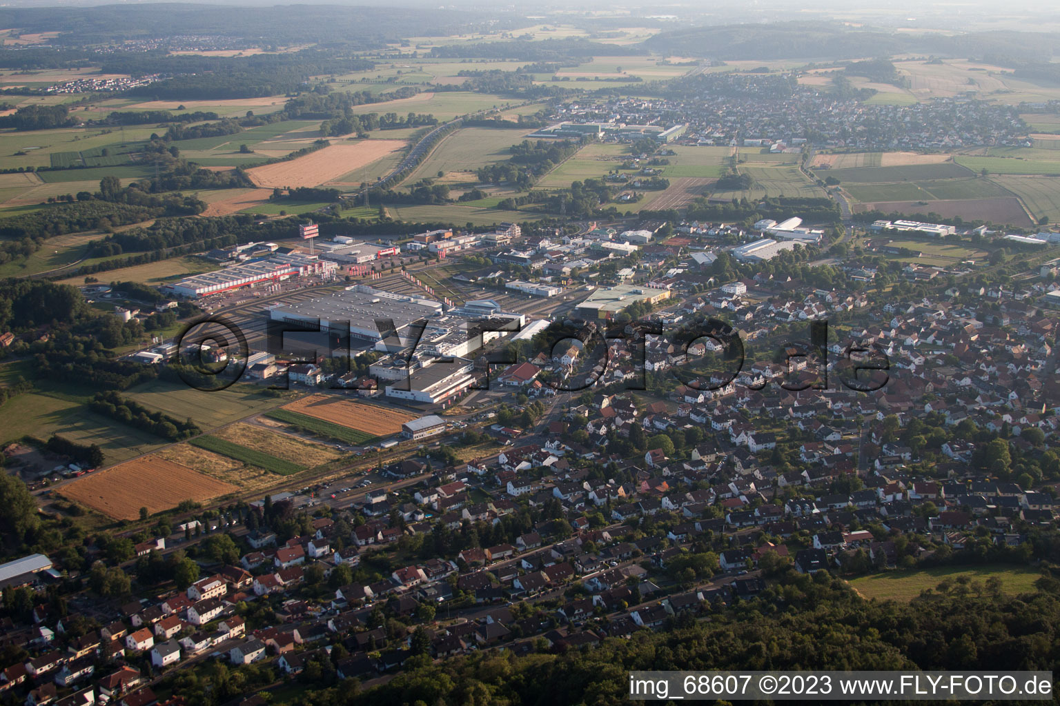 Gelnhausen im Bundesland Hessen, Deutschland vom Flugzeug aus