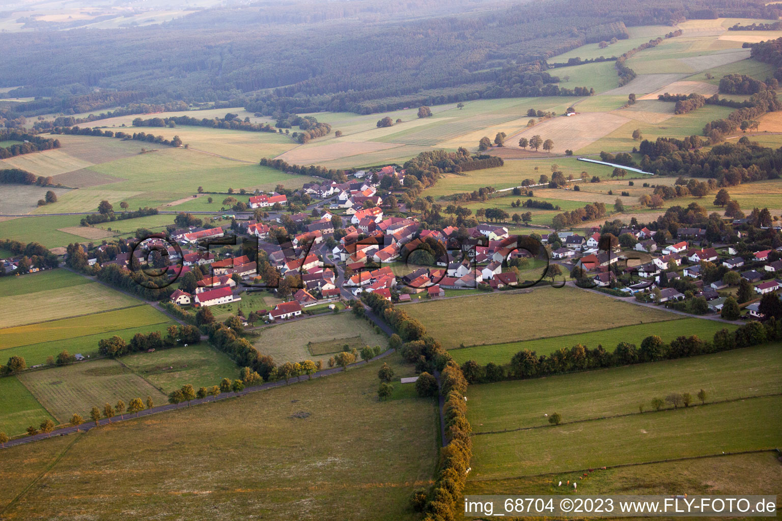 Schrägluftbild von Herchenhain im Bundesland Hessen, Deutschland