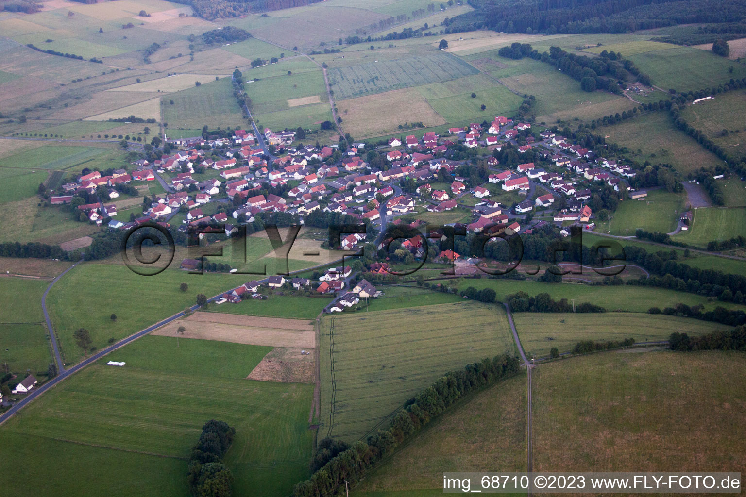 Luftbild von Bermuthshain im Bundesland Hessen, Deutschland