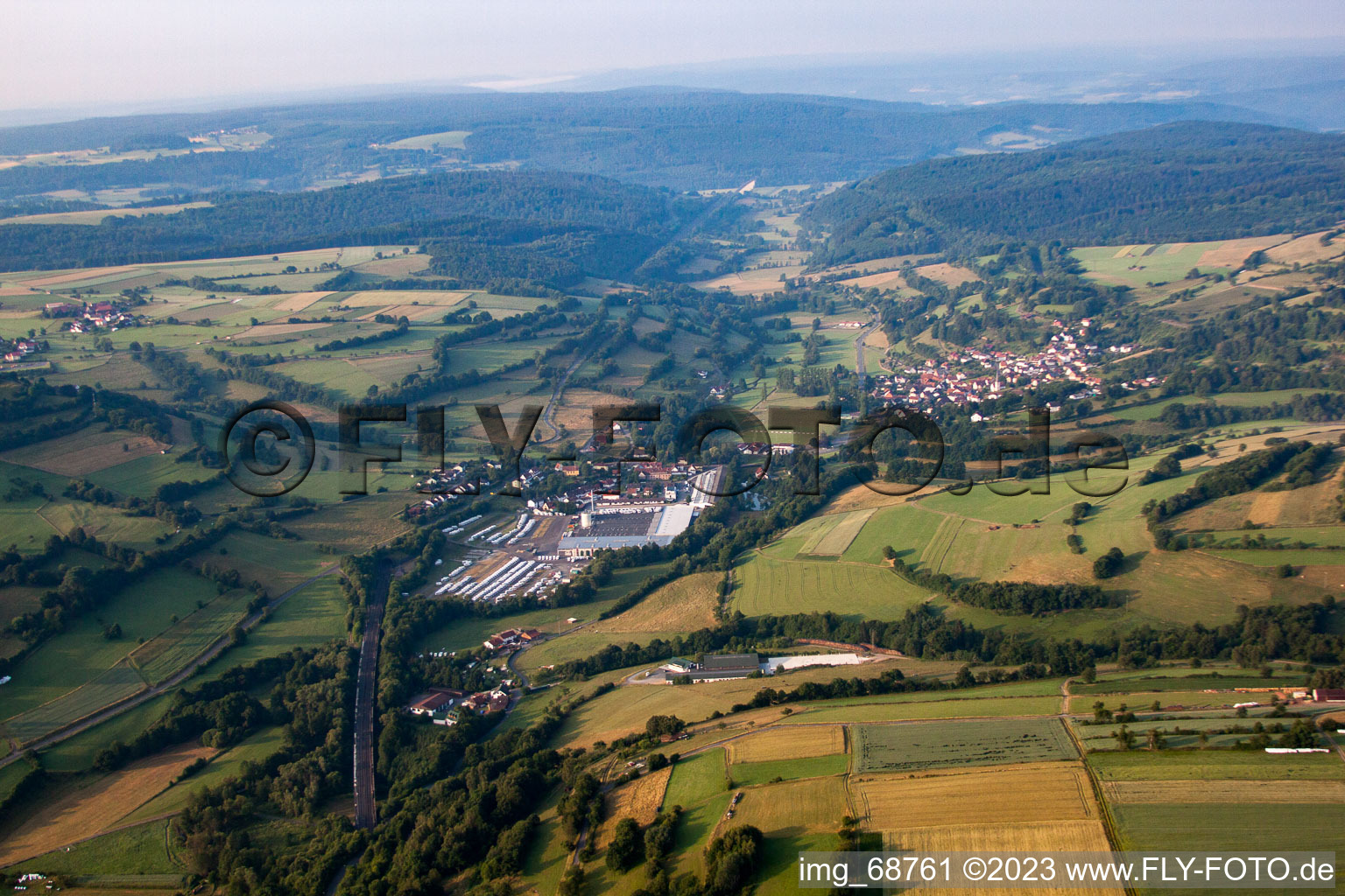 Luftbild von Sinntal im Bundesland Hessen, Deutschland
