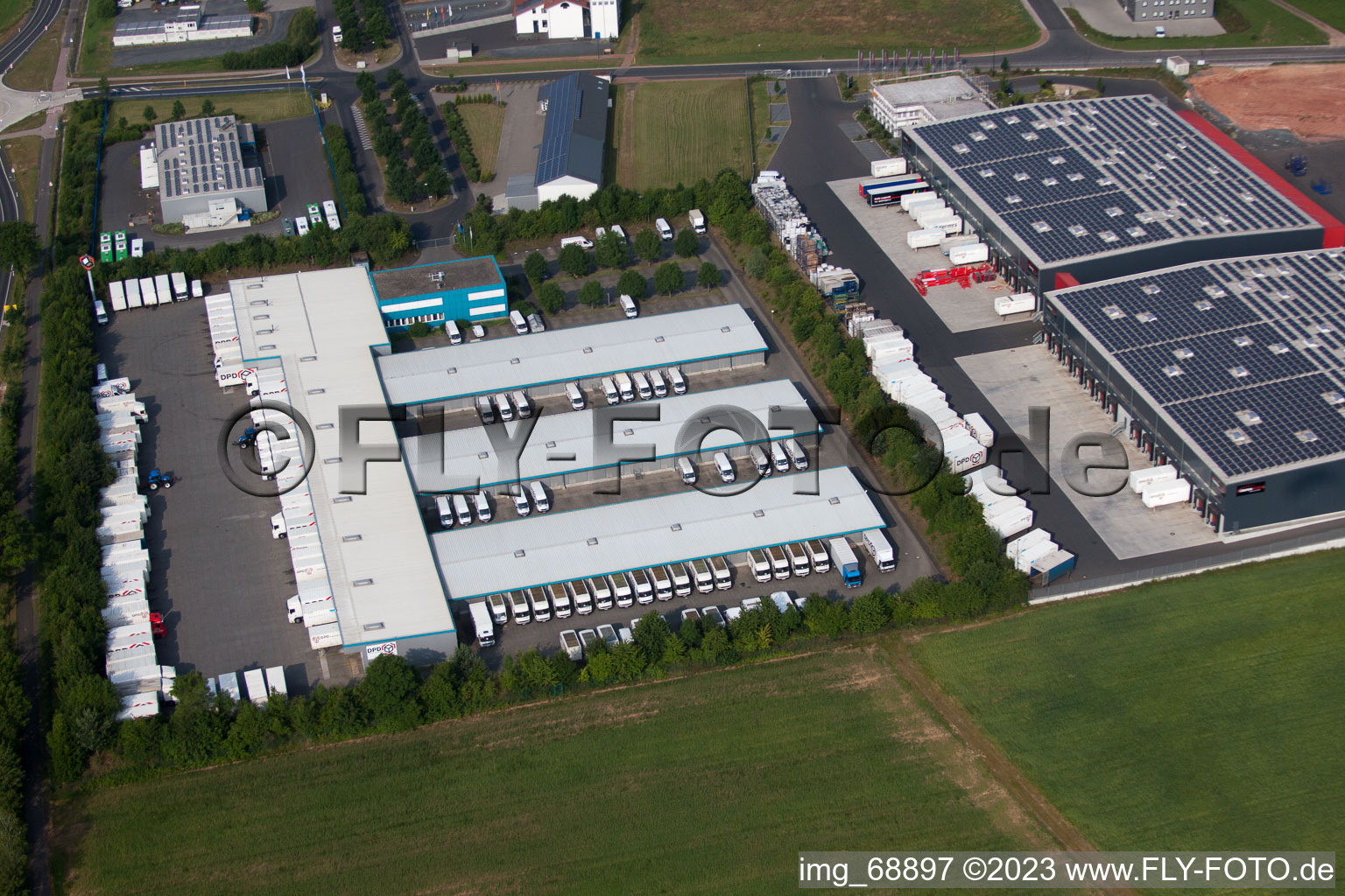 Luftbild von Dorfborn, Industriegebiet im Bundesland Hessen, Deutschland