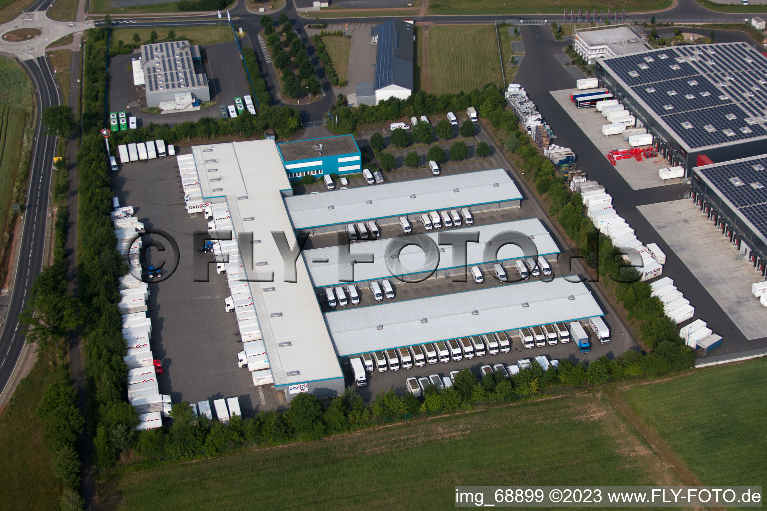 Luftaufnahme von Dorfborn, Industriegebiet im Bundesland Hessen, Deutschland