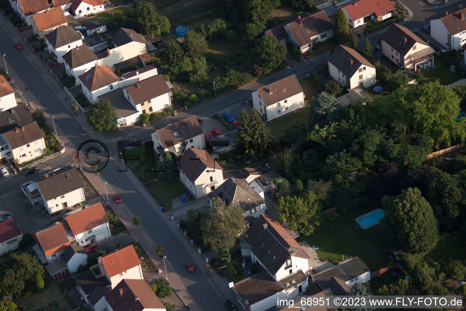 Ortsteil Dannstadt in Dannstadt-Schauernheim im Bundesland Rheinland-Pfalz, Deutschland aus der Luft betrachtet