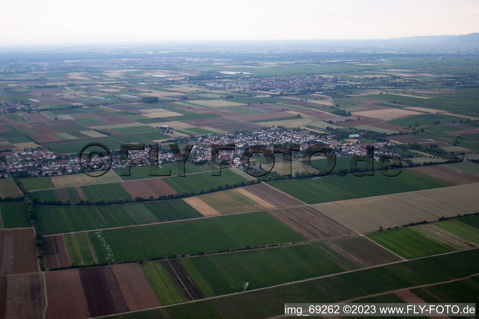 Ellerstadt im Bundesland Rheinland-Pfalz, Deutschland von einer Drohne aus