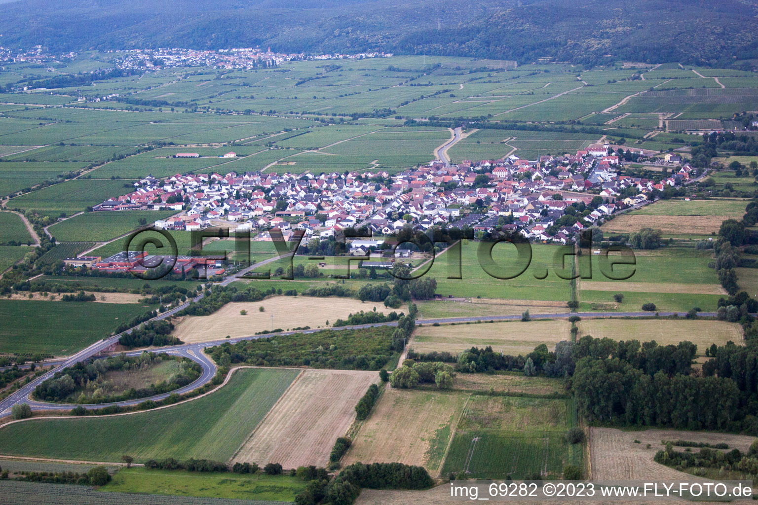 Ruppertsberg im Bundesland Rheinland-Pfalz, Deutschland aus der Luft