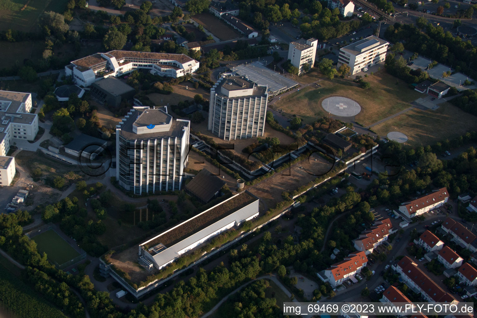 Luftbild von Oggersheim, BG-Klinik in Ludwigshafen am Rhein im Bundesland Rheinland-Pfalz, Deutschland
