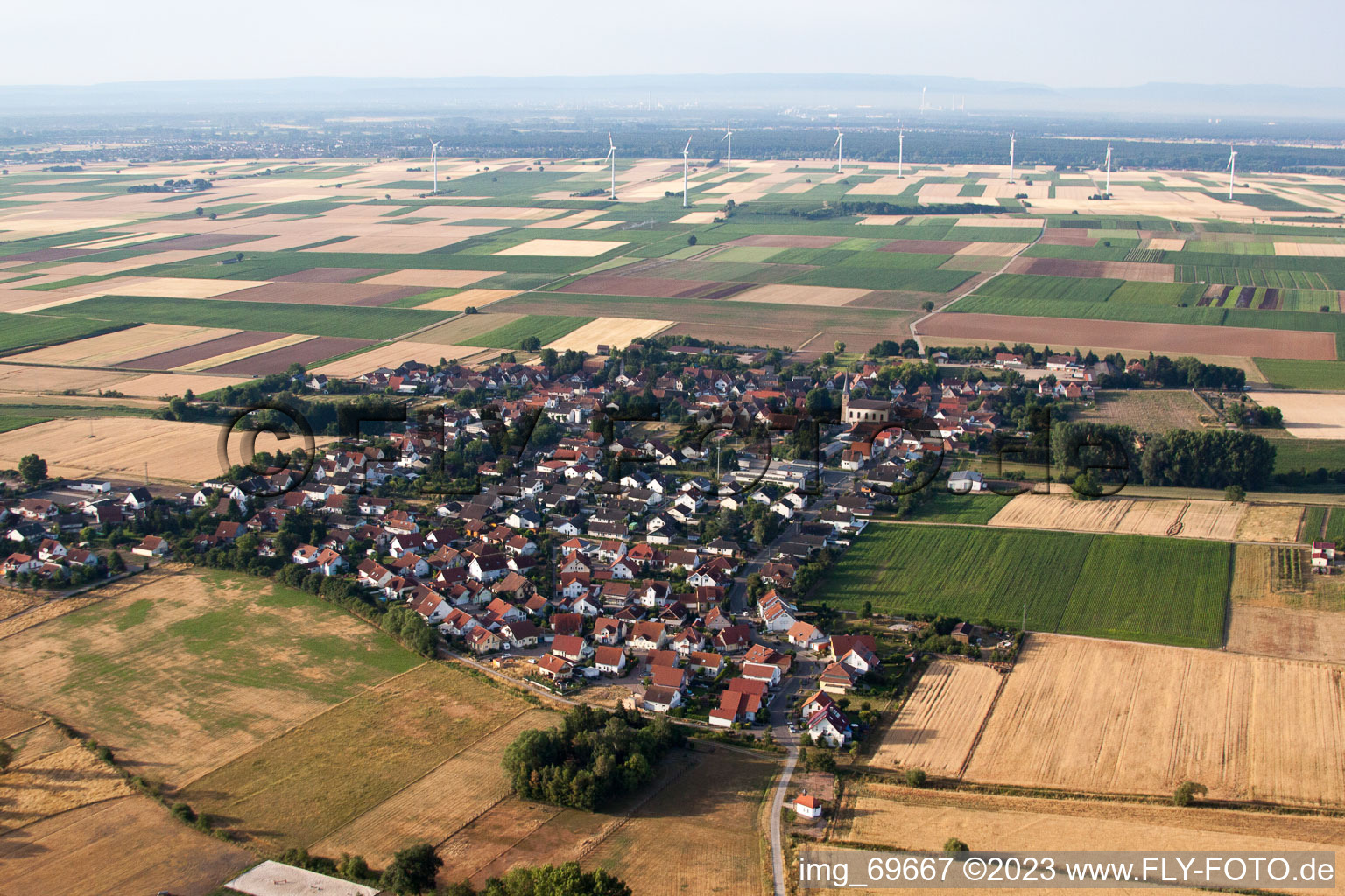 Luftaufnahme von Knittelsheim im Bundesland Rheinland-Pfalz, Deutschland