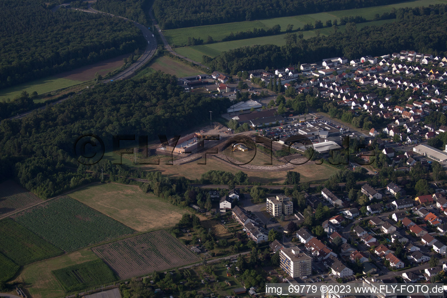 Kandel, Edeka Neubau im Bundesland Rheinland-Pfalz, Deutschland von oben
