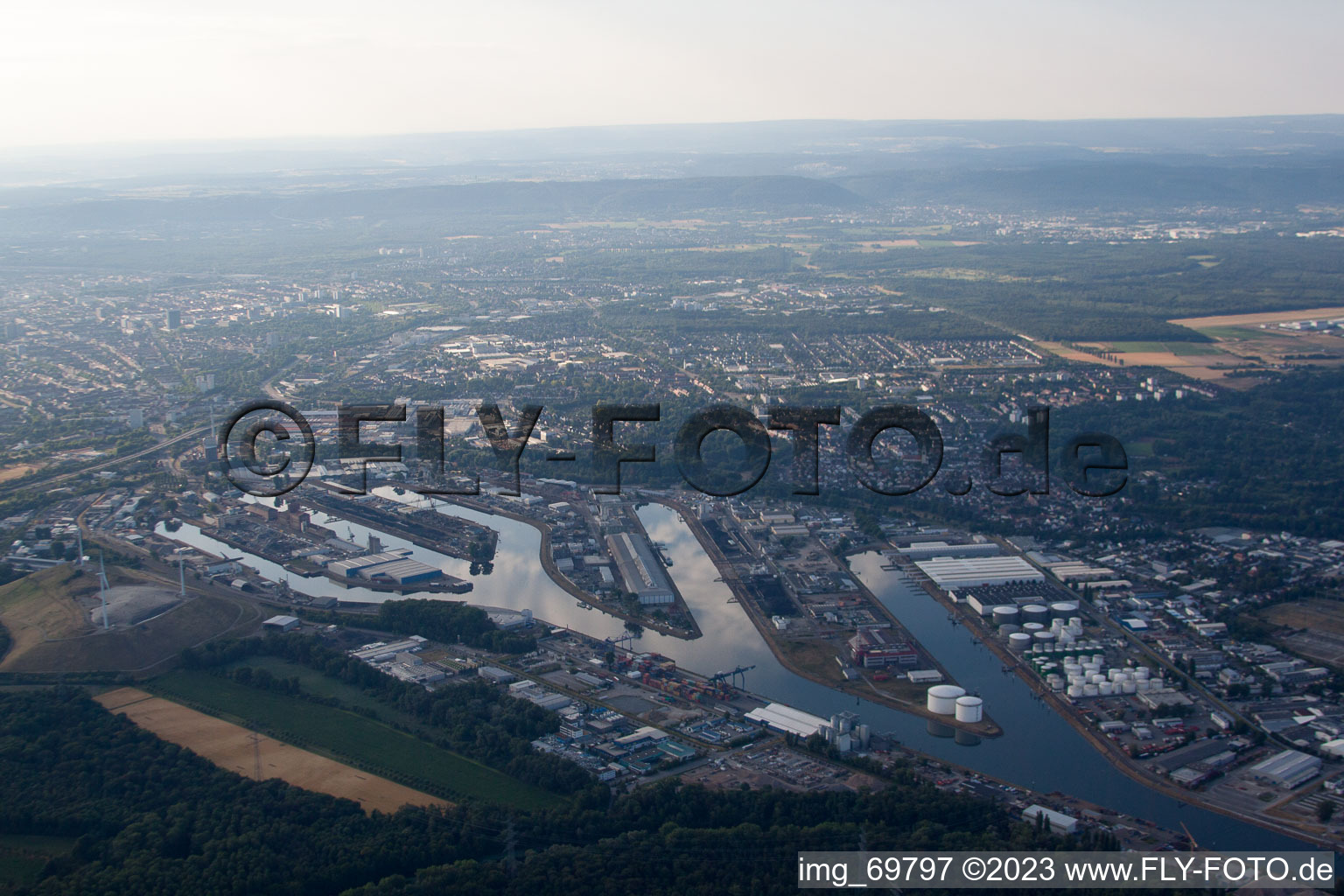 Luftaufnahme von KA Rheinhafen EnBW in Karlsruhe im Bundesland Baden-Württemberg, Deutschland