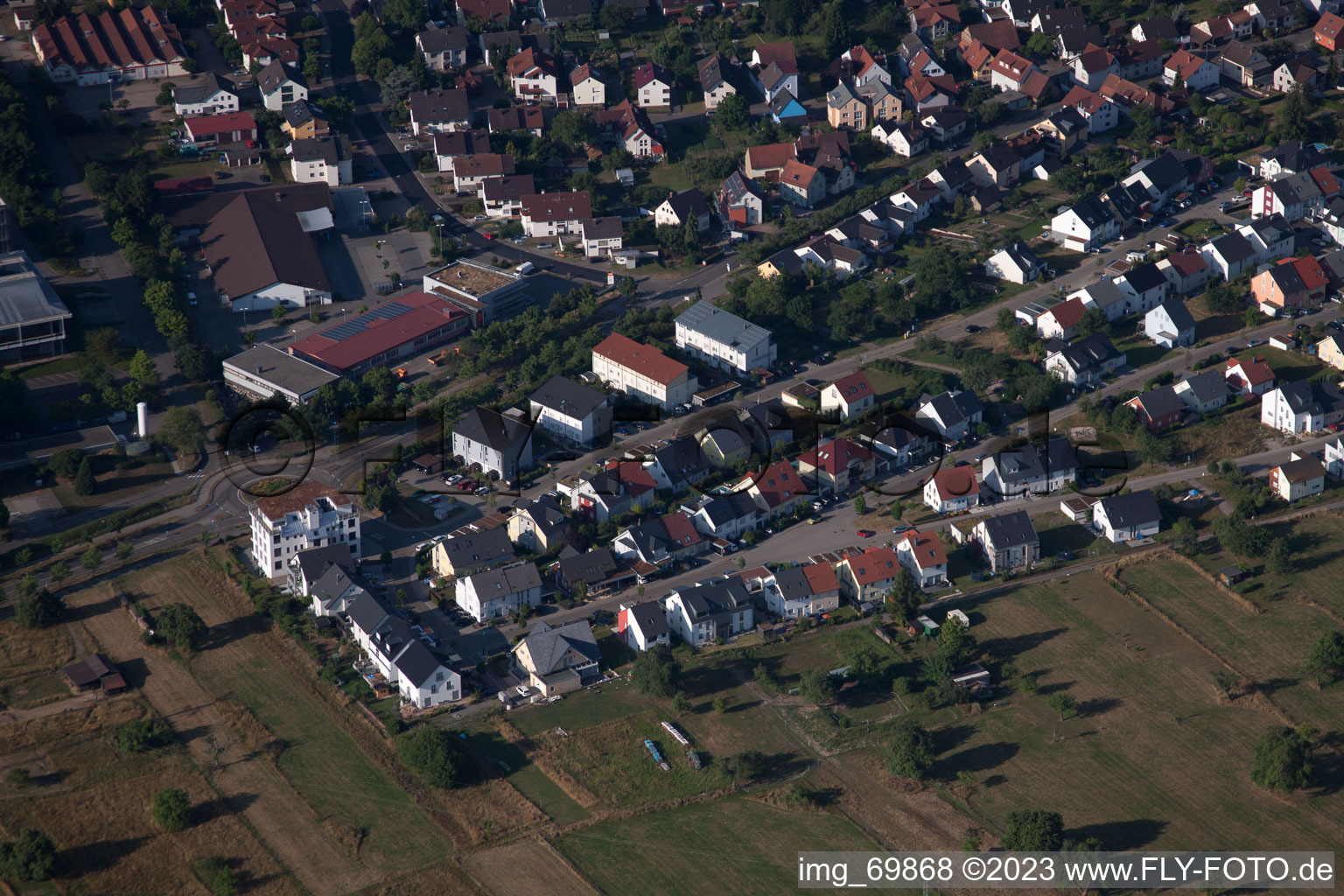 Ortsteil Palmbach in Karlsruhe im Bundesland Baden-Württemberg, Deutschland von einer Drohne aus