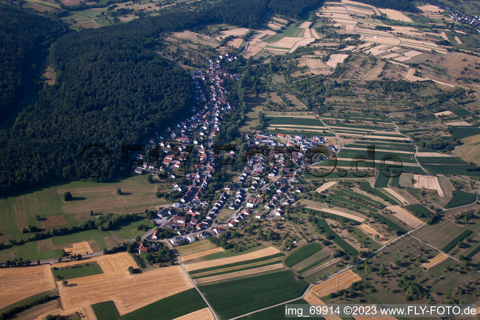 Luftbild von Unterniebelsbach im Bundesland Baden-Württemberg, Deutschland