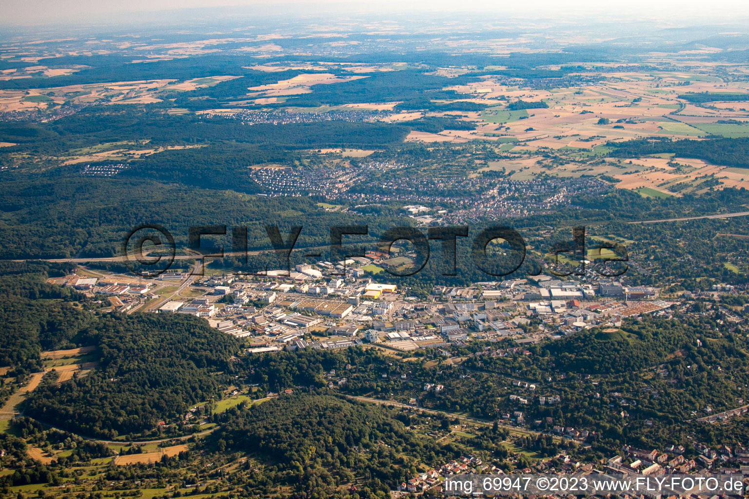Pforzheim im Bundesland Baden-Württemberg, Deutschland von der Drohne aus gesehen