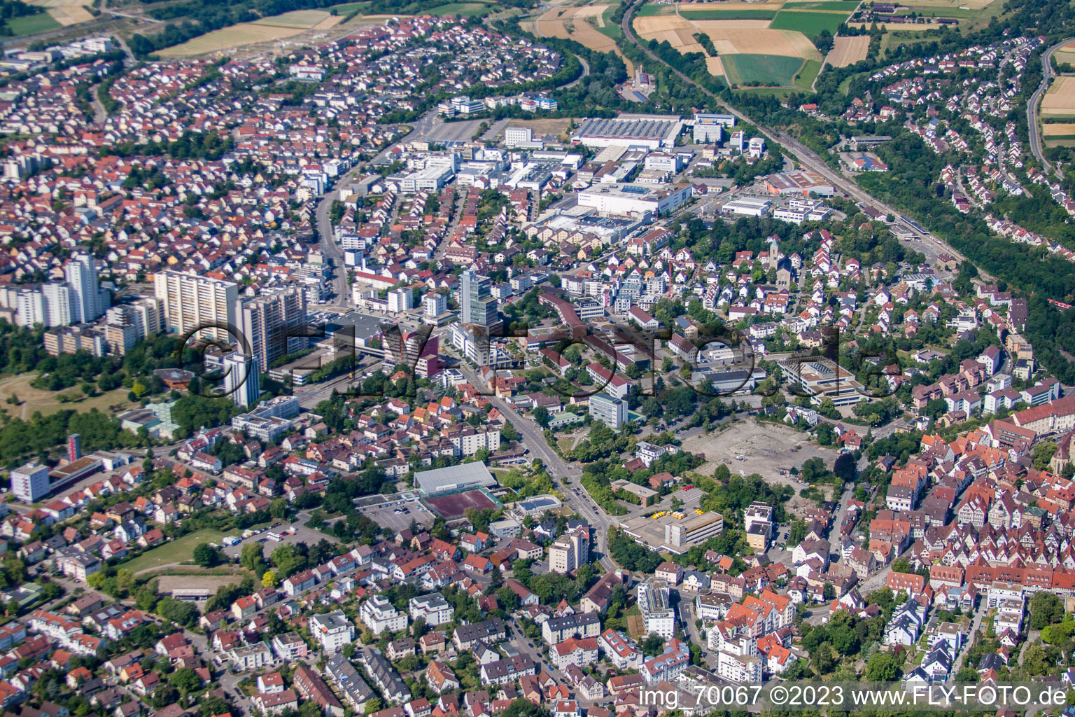 Drohnenbild von Leonberg im Bundesland Baden-Württemberg, Deutschland