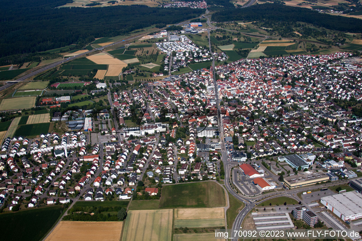 Luftbild von Rutesheim im Bundesland Baden-Württemberg, Deutschland