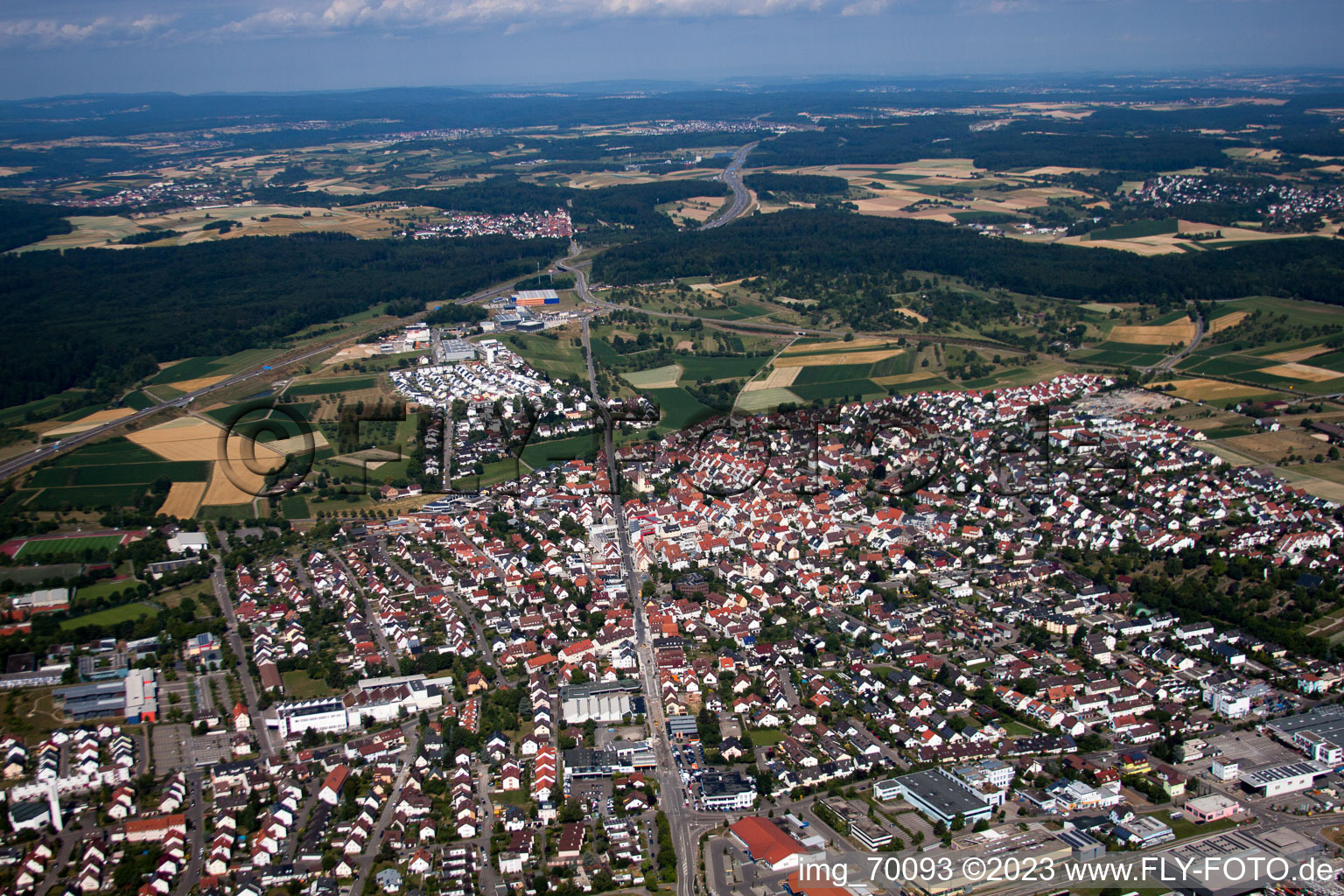 Luftaufnahme von Rutesheim im Bundesland Baden-Württemberg, Deutschland