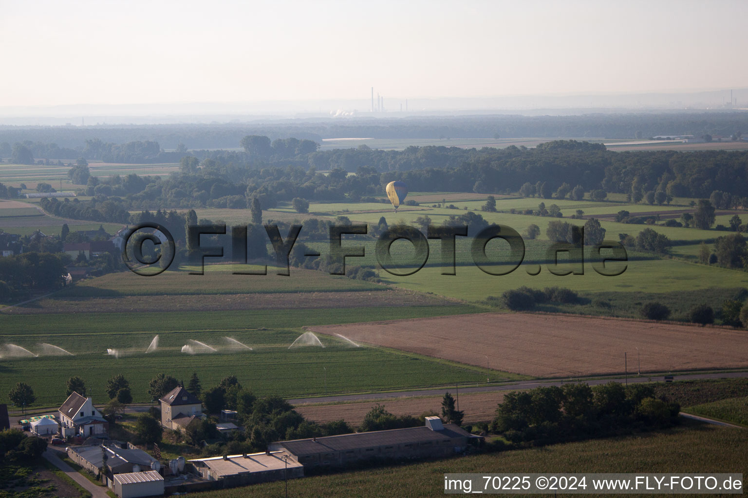 Erlenbach bei Kandel im Bundesland Rheinland-Pfalz, Deutschland aus der Drohnenperspektive