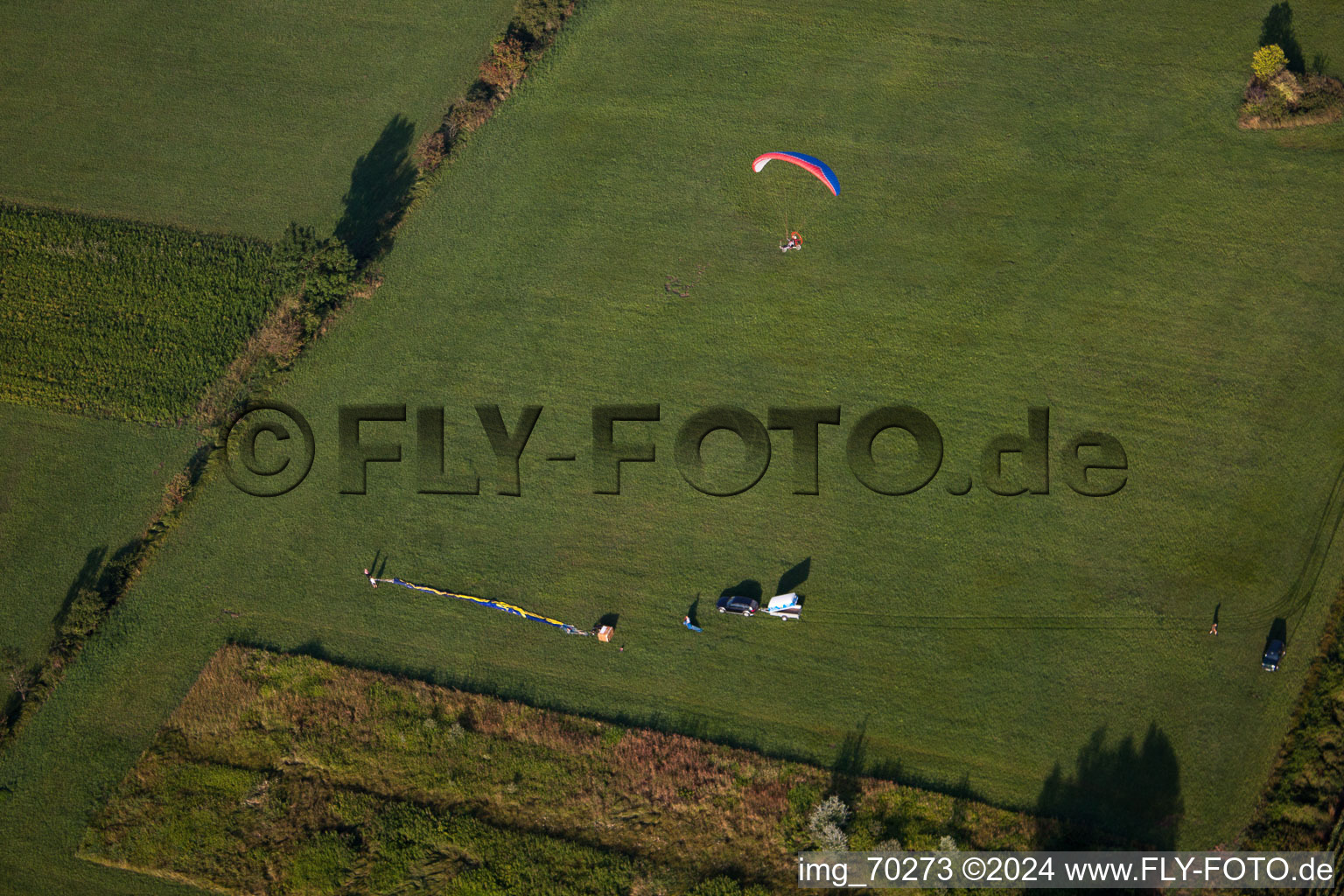 Luftbild von Ballon erlegt bei Erlenbach in Erlenbach bei Kandel im Bundesland Rheinland-Pfalz, Deutschland
