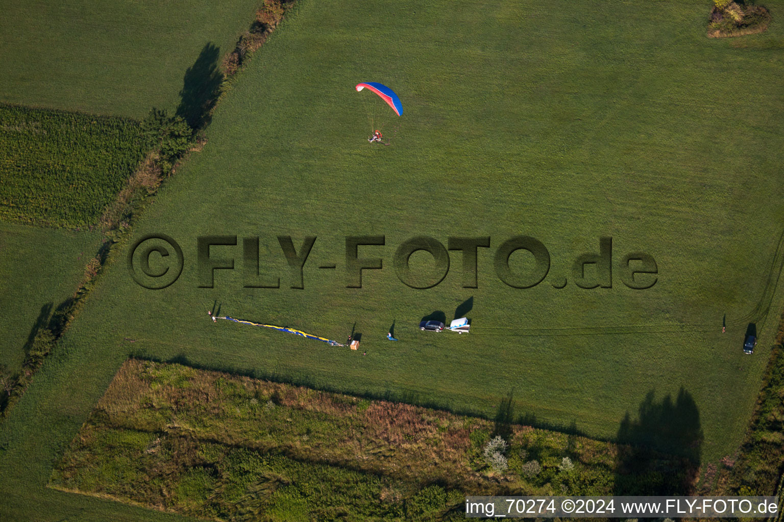 Luftaufnahme von Ballon erlegt bei Erlenbach in Erlenbach bei Kandel im Bundesland Rheinland-Pfalz, Deutschland
