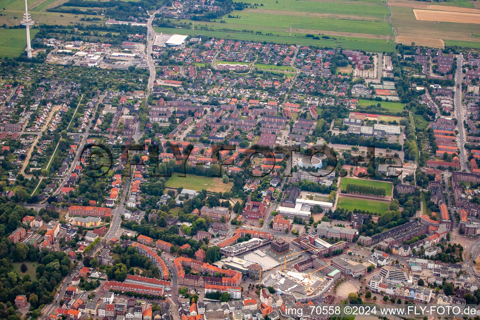 Luftbild von Westerwischweg in Cuxhaven im Bundesland Niedersachsen, Deutschland