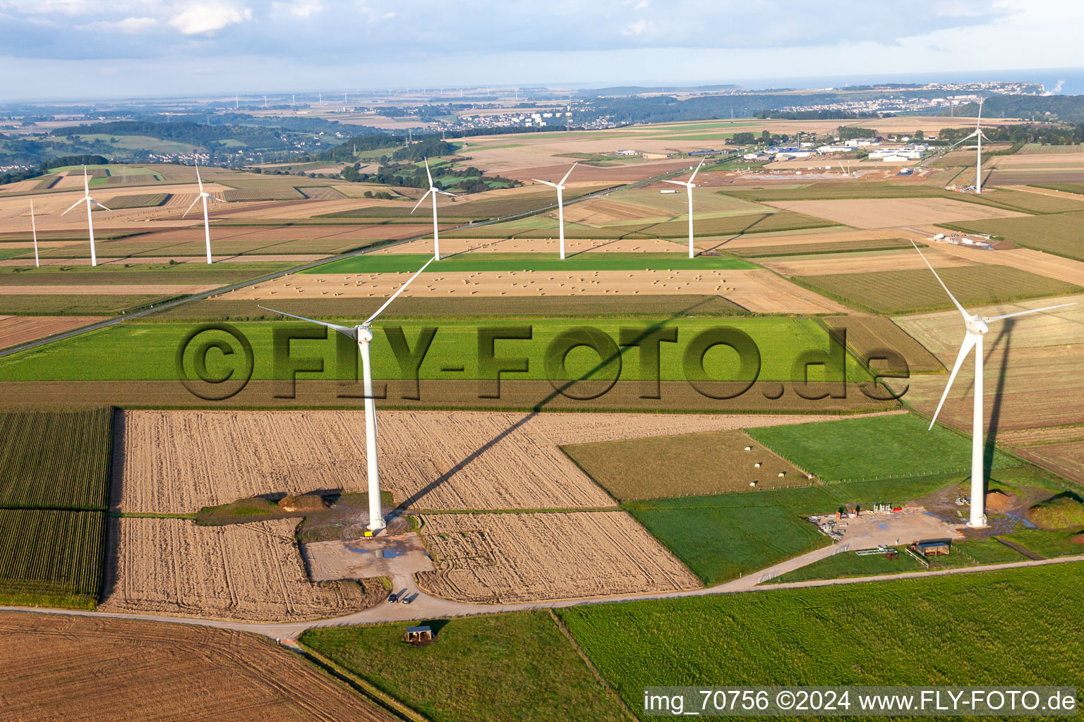 Windpark in Béthencourt-sur-Mer im Bundesland Somme, Frankreich