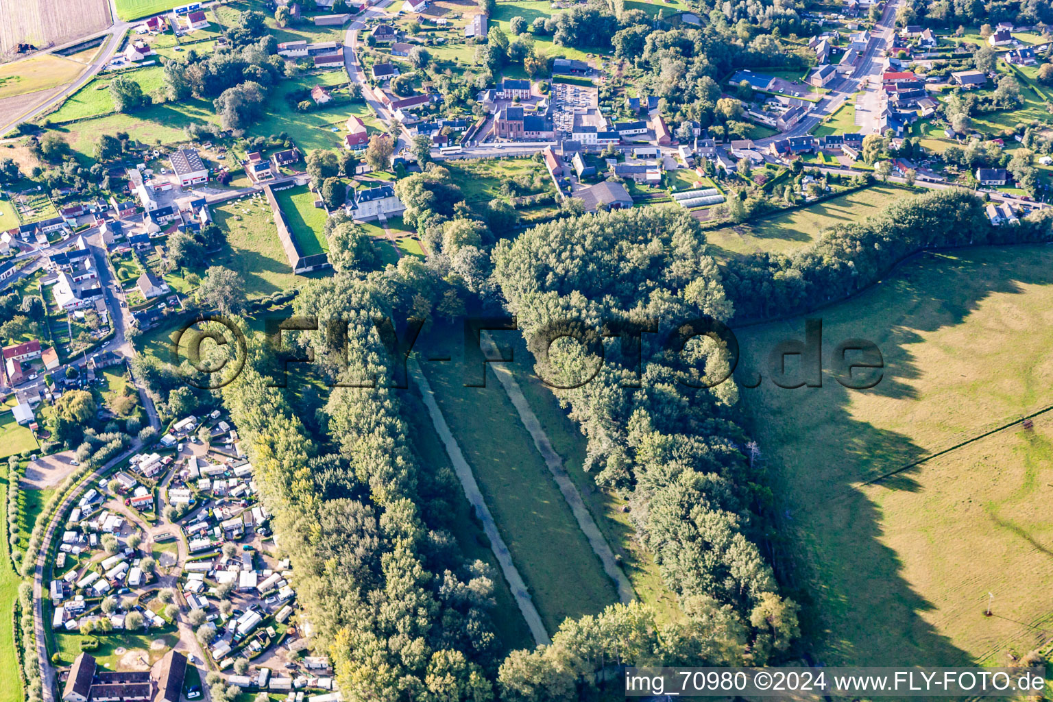 Luftbild von Lanchères im Bundesland Somme, Frankreich