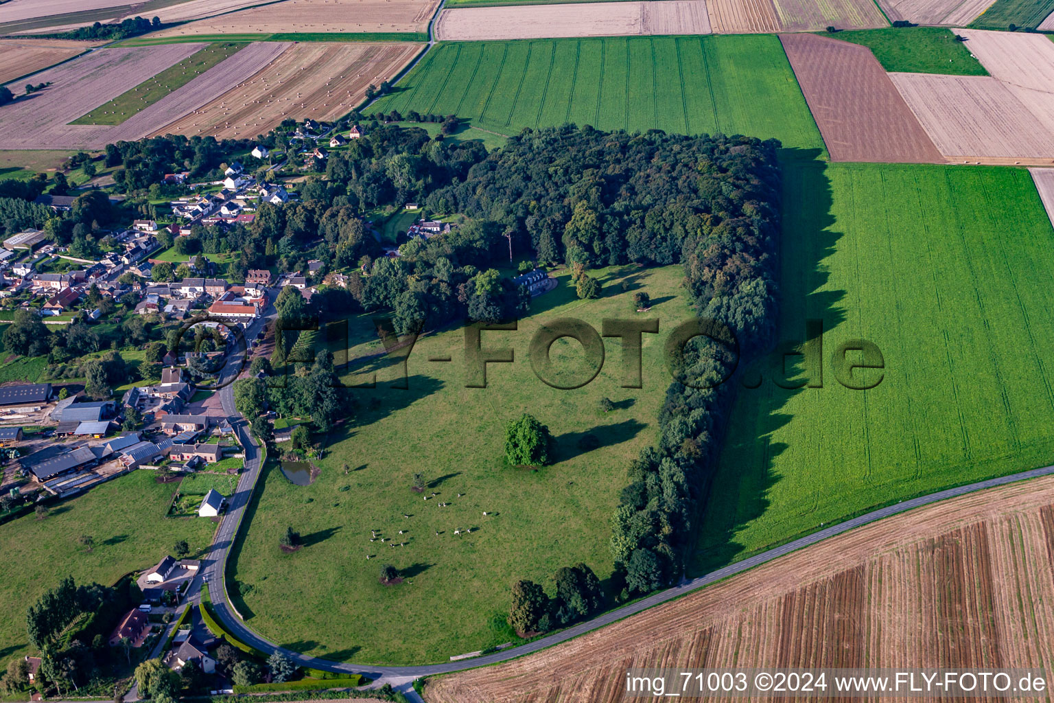 Luftaufnahme von Friville-Escarbotin im Bundesland Somme, Frankreich