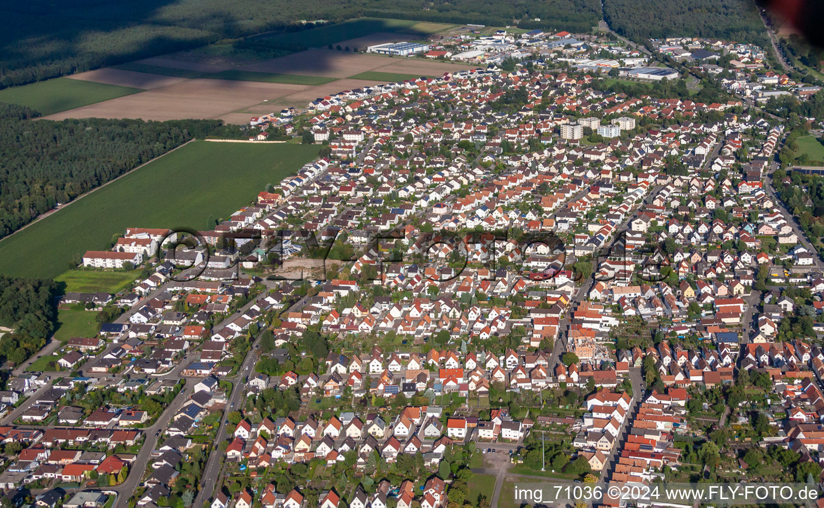 Luftbild von Von Westen in Bellheim im Bundesland Rheinland-Pfalz, Deutschland